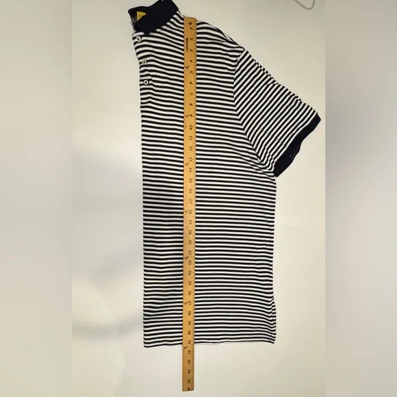Polo Ralph Lauren Classic Fit Soft Cotton Polo Shirt XXL Navy/White Striped EUC - Picture 13 of 13